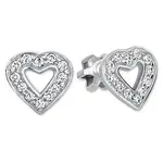 Soliter Srdíčkové náušnice z bílého zlata s krystaly 239 001 00207 07