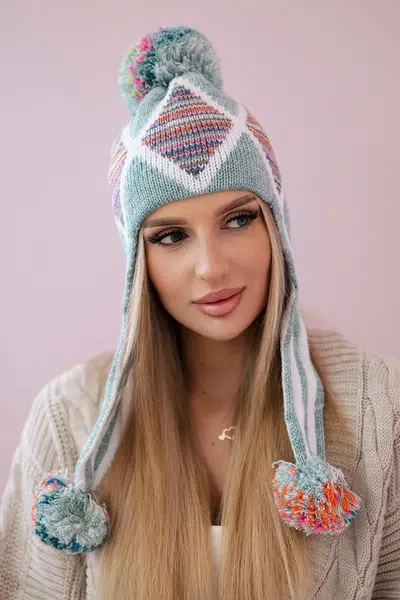 Women's cap with long ears Eunika K322 mint