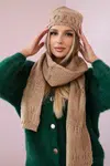 Women's set with scarf Adrianna K417 camel