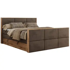 MKS POSTEL BOXSPRING ALBERO 2 KING DUO 200/200 - Hnědá Samet - H3