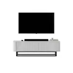 Meble Lindner TV STOLEK Aurora bílý matný 140 cm s kovovým rámem