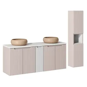 Petits-meubles KOUPELNOVÝ NÁBYTEK 140cm Riva 2er-Set Kašmír
