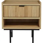 Beautysofa NOČNÍ stolek Evron s 1 zásuvkou, dub Hikora
