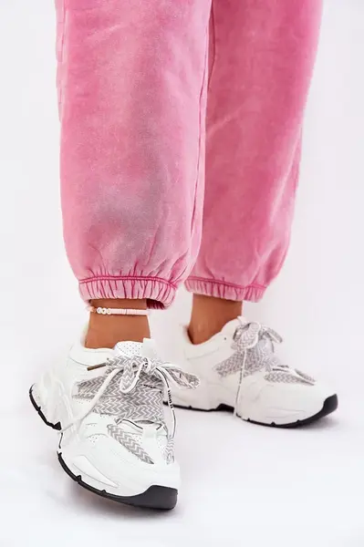 Boto Tenisky Sportovní Boty Dámské S Dvojitým Šněrováním Bílé Efobell