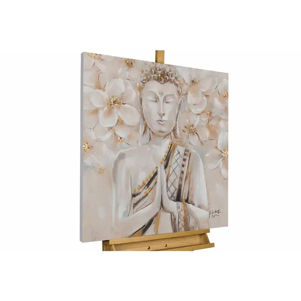 KUNSTLOFT RUČNĚ MALOVANÝ AKRYLOVÝ OBRAZ BÍLÝ/BÉŽOVÝ, 80/80 CM