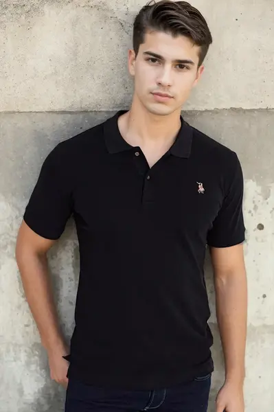 T9561 DEWBERRY MEN'S TSHIRT-BLACK
