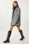 Happiness İstanbul Women's Gray Double Breasted Lapel Cashmere Coat