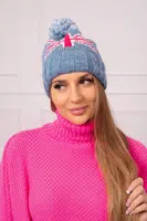 Kesi Dámská čepice s bambulí Elizabeth K386 denim