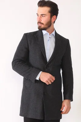 PLT8390 DEWBERRY MEN'S COAT-PATTERNED ANTHRACITE