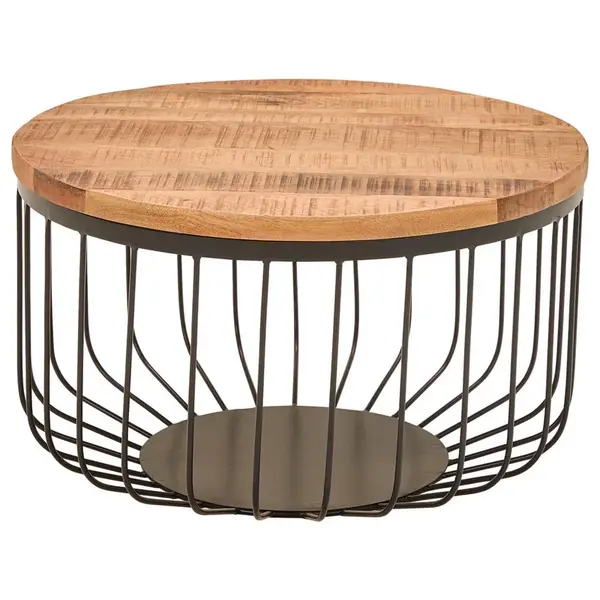 Livetastic KONFERENČNÍ STOLEK, přírodní barvy, černá, dřevo, kov, 58/33/58 cm