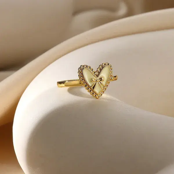 Brass Enamel Adjustable Cuff/Finger Rings for Women