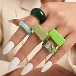 Resin Finger Rings Set
