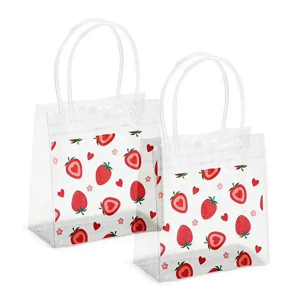 Rectangle Transparent Printed PVC Plastic Gift Tote Bags