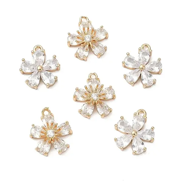 6Pcs 2 Styles Transparent Glass Pendants