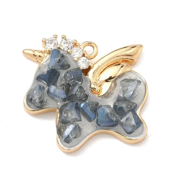 Brass Micro Pave Clear Cubic Zirconia Pendants