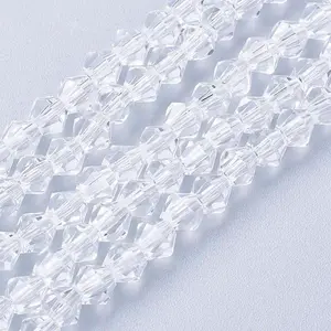 Clear Glass Bicone Beads Strands
