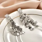 Brass Pave Cubic Zirconia Stud Earrings for Women