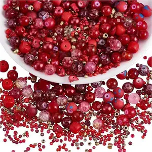 2 Bag Glass Round Beads Set