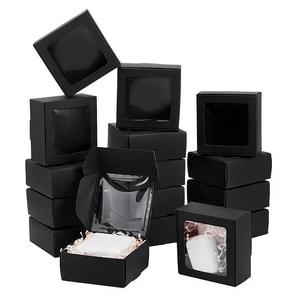 Foldable Creative Kraft Paper Mailer Boxes with Visible Window