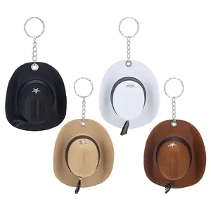 4Pcs 4 Colors Cowboy Hat Shape Keychain