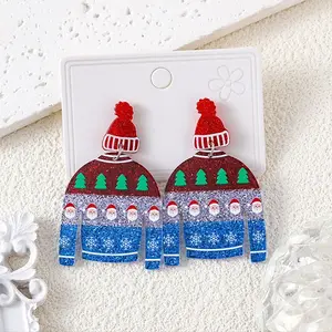 Christmas Acrylic Dangle Stud Earrings