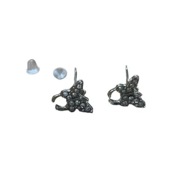 Butterfly Brass Micro Pave Clear Cubic Zirconia Stud Earrings