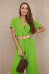 Overal s ozdobným páskem v pase Pistácie