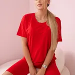 Set top+legíny červené