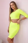 Sada halenek se sukní žluté neonové barvy