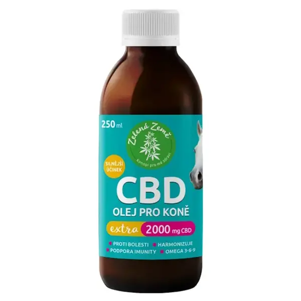 ZELENÁ ZEMĚ CBD Olej pro koně Extra 2000 mg 250 ml