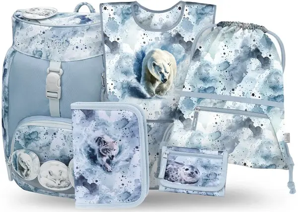 5 SET Airy Polar: batoh, penál, sáček, zástěra, peněženka GRS - -