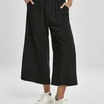 Dámské široké viskozové culottes černé