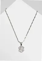 Náhrdelník s přívěskem dolaru - stříbrný