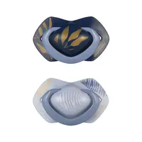 Canpol babies Set symetrických silikónových cumlíkov GOLD 18m+ modrý