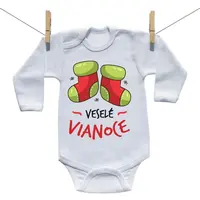 Boodyy Body s dlhým rukávom Veselé Vianoce 56 (0-2 mesiace)