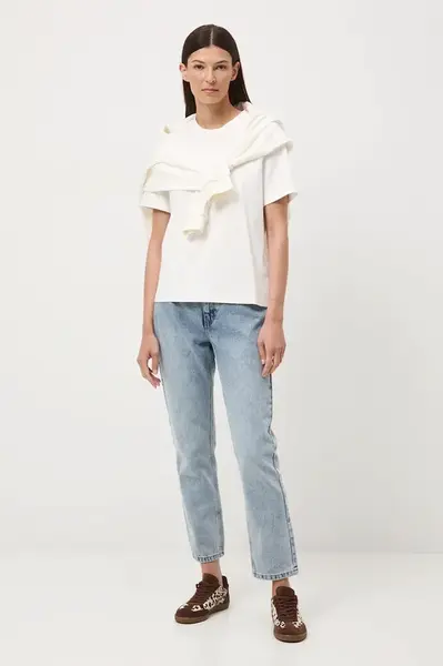 Bavlněné tričko Medicine dámské, béžová barva