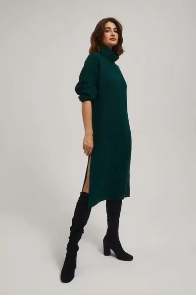 Marisse Emerald Turtleneck Sweater Dress