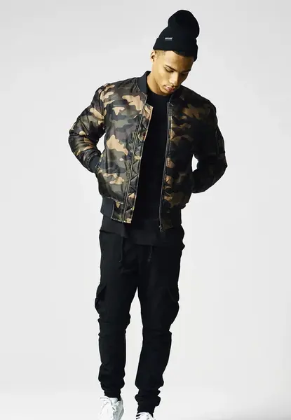 Camo Basic Bomber Jacket wooden camouflage
