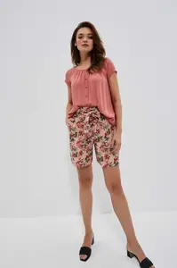 Marisse Cotton Floral Shorts L-Sh-3728 L.Terra Cotta