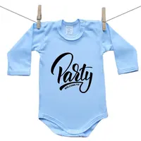 Boodyy Modré body s dlhým rukávom Welcome to party 56 (0-2 mesiace)
