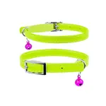 Kožený obojok pre mačku zelený, Obvod krku: 22-30 cm, širka: 9 mm