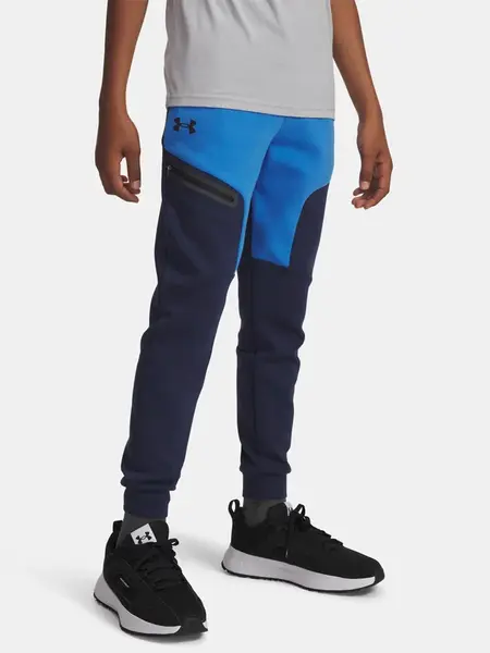 Chlapecké tepláky Under Armour UA B Unstoppable Flc Jogger-BLU - Kluci