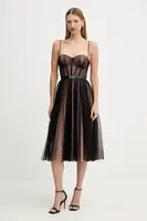 Šaty Elisabetta Franchi černá barva, midi, AB88957E2