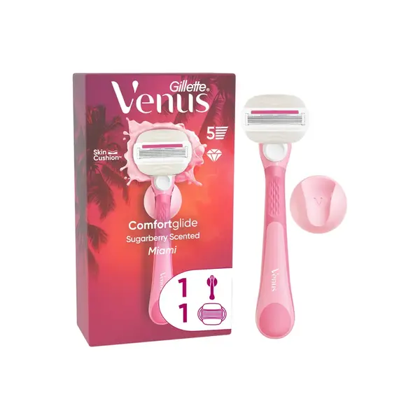 Gillette Venus Comfortglide Miami Sugarberry holiaci strojček +1 náhradné holiace hlavice