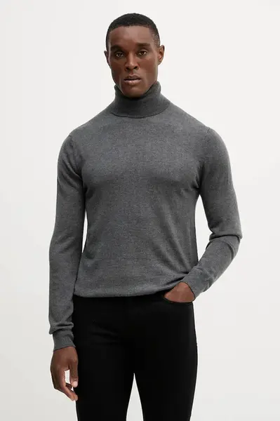 Svetr s příměsí vlny Guess JIM šedá barva, s golfem, M5BR09 Z0432