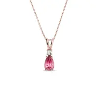 Náhrdelník z růžového zlata s turmalínem KLENOTA