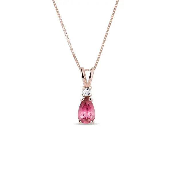 Náhrdelník z růžového zlata s turmalínem KLENOTA