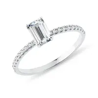 Prsten s diamantem v bílém zlatě KLENOTA