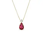 Zlatý náhrdelník s rubínom a diamantom KLENOTA