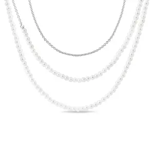 Šňůra ze sladkovodních perel v délce 85 cm v bílém zlatě KLENOTA